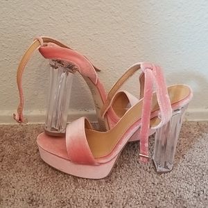 Tiara LA pink suede heels